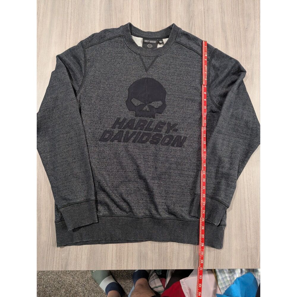 Harley Davidson Willie G Skull Men's Crewneck Sweatshirt Gray Men's Large